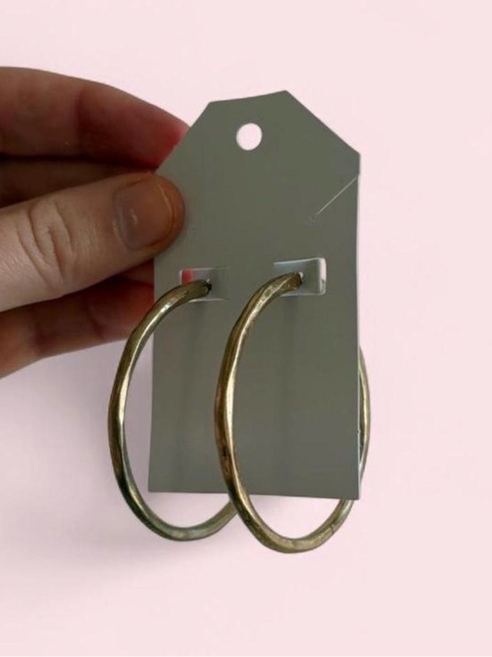 gold chunky hoop earrings with hammered texture